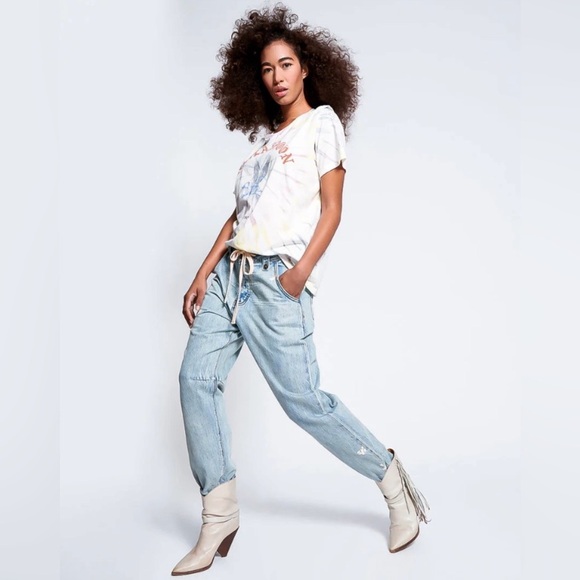 One Teaspoon Safari Jeans Button Fly Distressed Baggy Size 28 - Picture 13 of 13